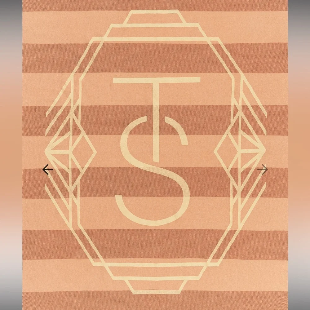 Taylor Swift The Life of a Showgirl Flat Weave Towel Striped TS Monogram